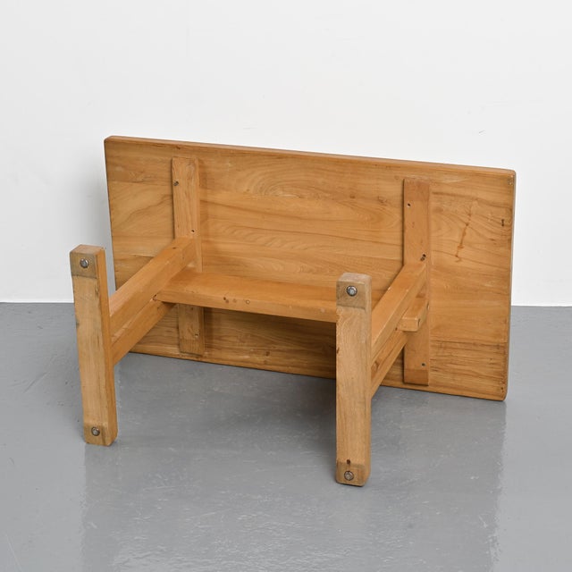 1970s Elm Dining Table by Charlotte Perriand for Les Arcs, France, 1970s For Sale - Image 5 of 15