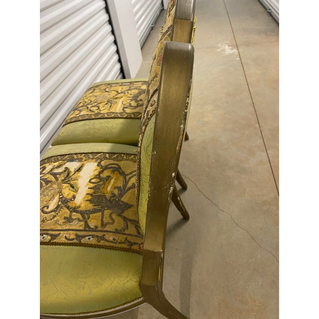 Mid 20th Century Pair of Slipper Chairs With Antique Embroidered Textiles For Sale - Image 11 of 12