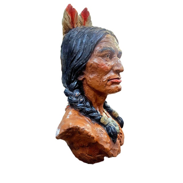 Native American Chief Bust by V. Kendrick #184 Universal Statuary Corp. 1972 PERFECT CONDITION 20" x 13" Made by artist V....