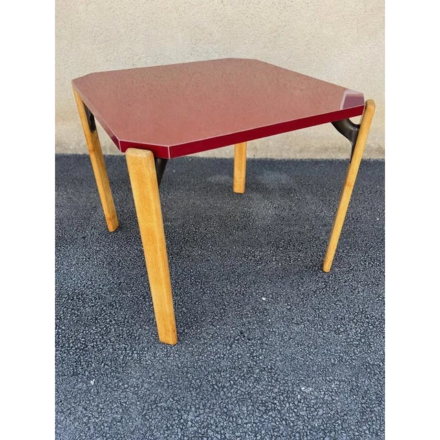 Wood Table in Red Forma by Bruno Rey for Dietiker, 1970s For Sale - Image 7 of 7