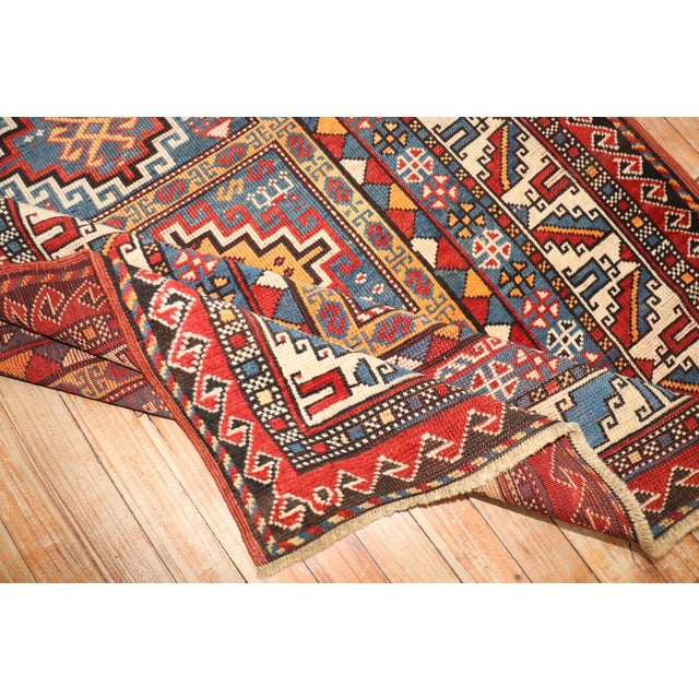 Antique Moghan Kazak Rug no. j3828 For Sale - Image 4 of 7