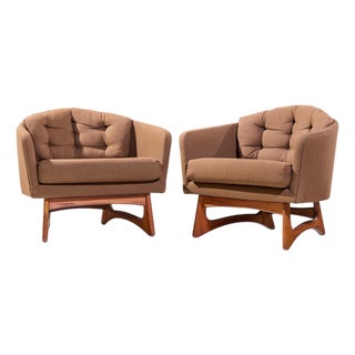 Adrian Pearsall for Craft Associates Mid Century Barrel Lounge Chairs - Pair For Sale
