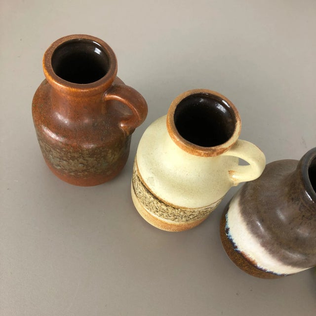 Ceramic Vintage Fat Lava Pottery 414-16 Vases by Scheurich, Germany, Set of 5 For Sale - Image 7 of 17
