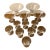 RICHARD BRENDON'S THIRTEEN HAND-ENGRAVED CRYSTAL CHAMPAGNE SAUCERS AND LIQUEUR GLASSES WITH STARS DESIGN. Set of 12....