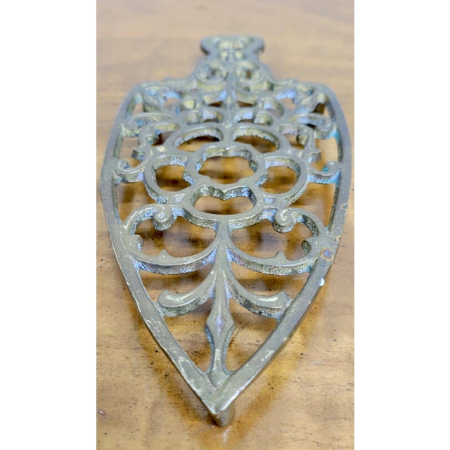 Traditional Vintage Brass Trivet or Iron Rest For Sale - Image 3 of 10