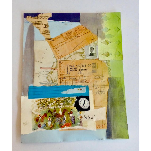 2000 - 2009 "Nenita Goes Shopping" Contemporary Torn Paper Mixed-Media Collage For Sale - Image 5 of 5