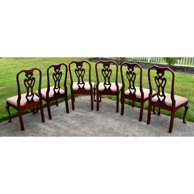 Vtg. Pennsylvania House Set of Eight Solid Mahogany Queen Anne Dining Chairs For Sale - Image 11 of 17
