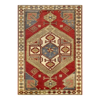 Pasargad Home Vintage Kazak Rust Wool Area Rug, 4' 1'' X 5' 9'' For Sale