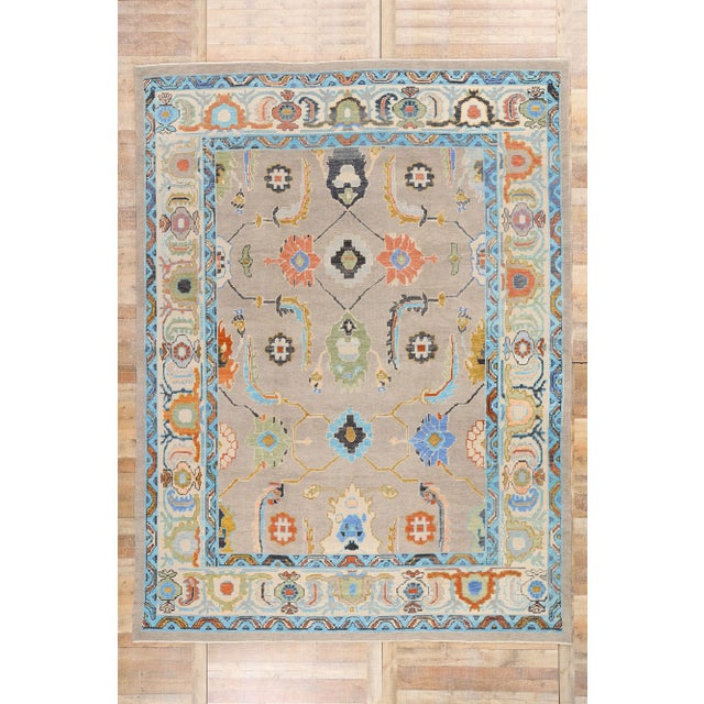 Vintage Modern Turkish Oushak Rug - 10'00 X 13'04 For Sale - Image 9 of 9