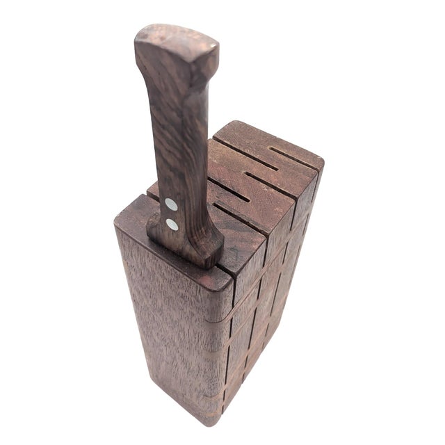 1980s Dansk Staved Teak Wood Knife Block With Knife Sharpener, Set of 2 Pieces For Sale In Miami - Image 6 of 9