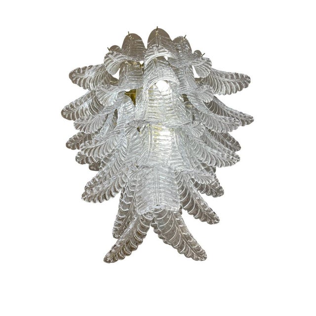 White Murano Glass Fern Lamp, 1970s For Sale - Image 3 of 10