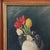 Victorian Antique Danish Victorian Floral Still Life With Tulips and Blackbirds, Signed For Sale - Image 3 of 8