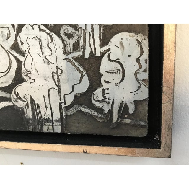 “abstract Landscape “ Printing Plate Mounted in Custom Frame For Sale - Image 4 of 13