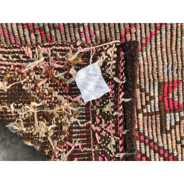 1960s Vintage Turkish Oushak Faded Floral Kilim Rug - 5′5″ × 9′10″ For Sale - Image 4 of 9