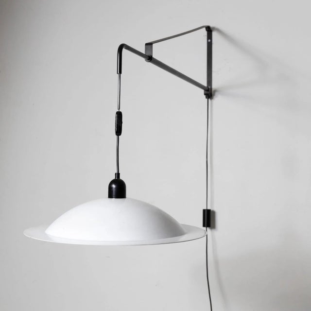 Black Mid-Century Wall Lamp Potence Counterweight by Stilnovo. Italy, 1970s For Sale - Image 8 of 13