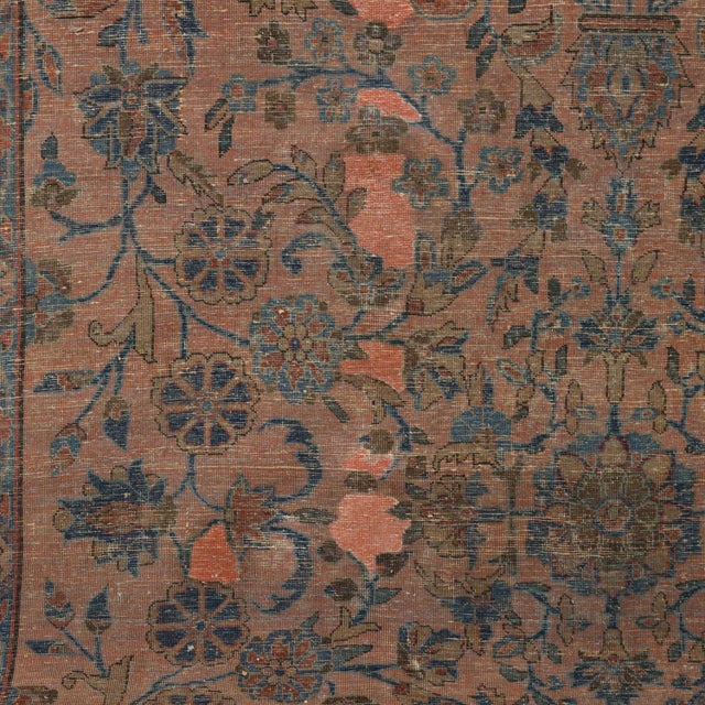 Antique Keshan Manchester Rug in Cotton and Wool For Sale - Image 15 of 16