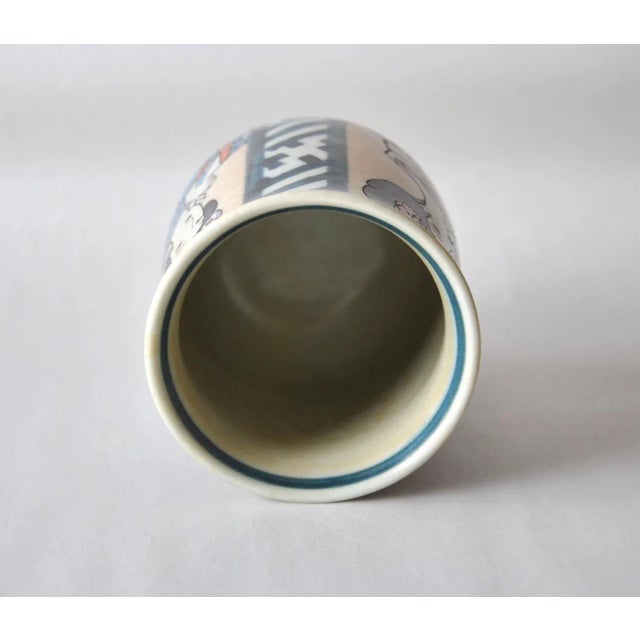 Japanese Agano Ware Tea Cup Bowl With Bijinga Lady 1940s For Sale In Salt Lake City - Image 6 of 7