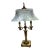 Vintage Leaded Shade Hollywood Regency Style Solid Brass Table Lamp For Sale