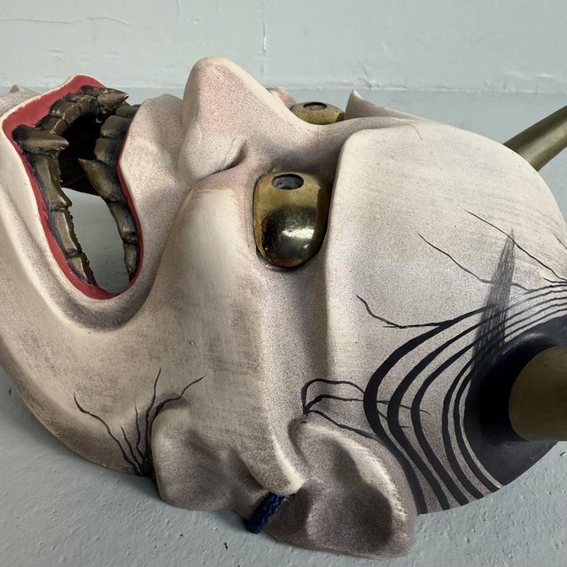 1990s Wood and Polychrome Decorative Hannya Mask, Japan, 1990s For Sale - Image 5 of 12