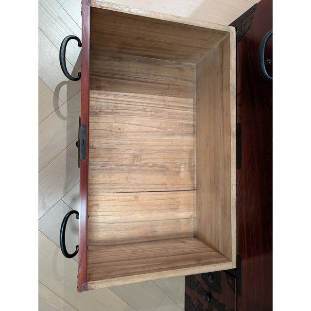 Late 19th Century Vintage Japanese Stacking Tansu Chest (Isho-Dansu) With Rustic Iron Hardware For Sale - Image 5 of 11