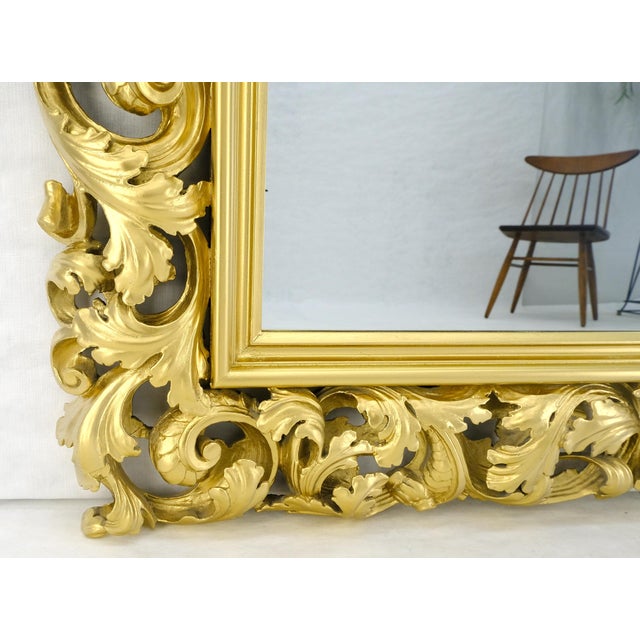 Massive Large Heavy carved Gold Gilt Frame Wall Mirror Regency Style For Sale - Image 12 of 17