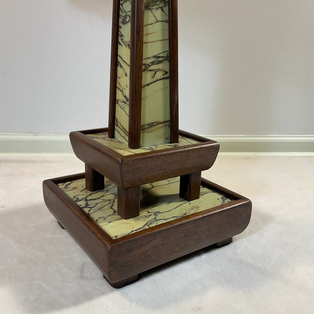 Vintage Walnut Marbleized Modern Decorative Side Table, Circa 50s 60s For Sale In Greenville, SC - Image 6 of 12