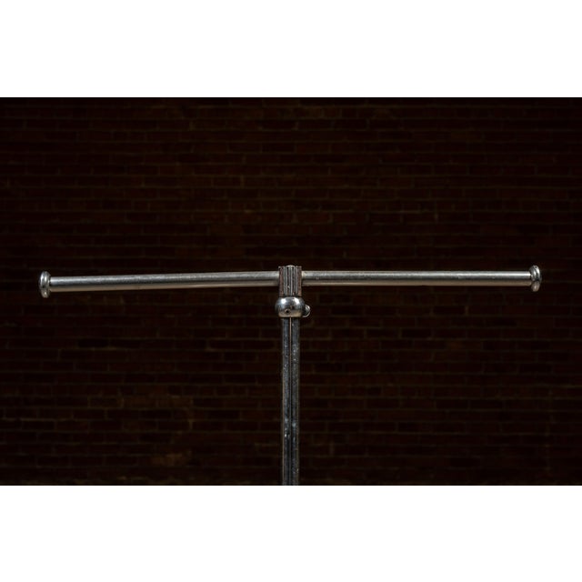 Metal Vintage Art Deco Nickel-Plated Garment Rack For Sale - Image 7 of 9