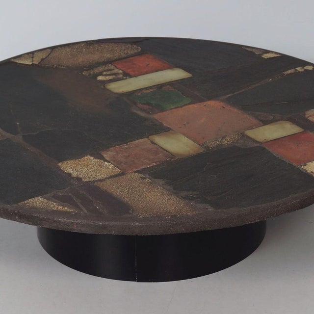 Metal Round Coffee Tables with Brass and Colored Ceramics by Paul Kingma, 1970s For Sale - Image 7 of 11