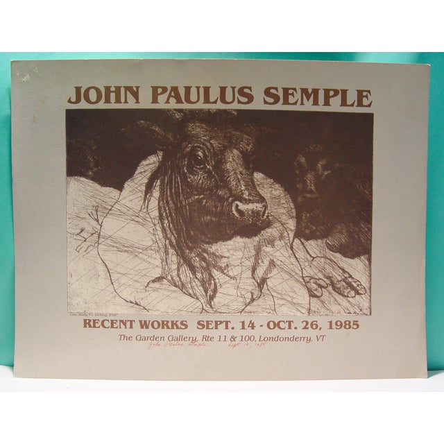 Vintage 1985 Signed John Paulus Semple Gallery Poster For Sale - Image 4 of 4