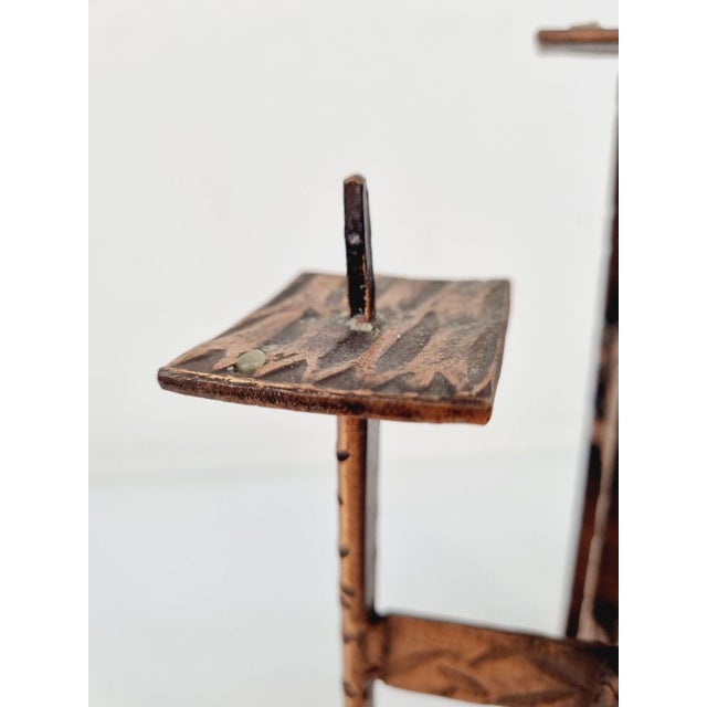 1970s Brutalist Copper Artisan Candlestick, 1970s For Sale - Image 5 of 11
