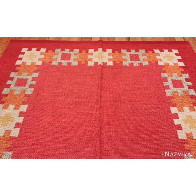 Nazmiyal Collection Vintage Flat Woven Swedish Ingegerd Silow Kilim Rug For Sale In New York - Image 6 of 8
