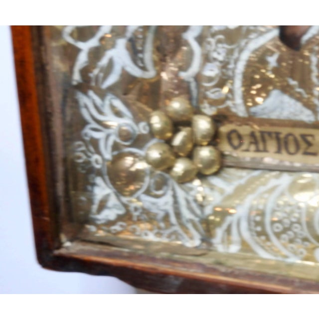19th Century Greek Icon of St Anthony For Sale - Image 10 of 11