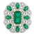 Natural Emerald & Diamond Ring in 18k Gold For Sale