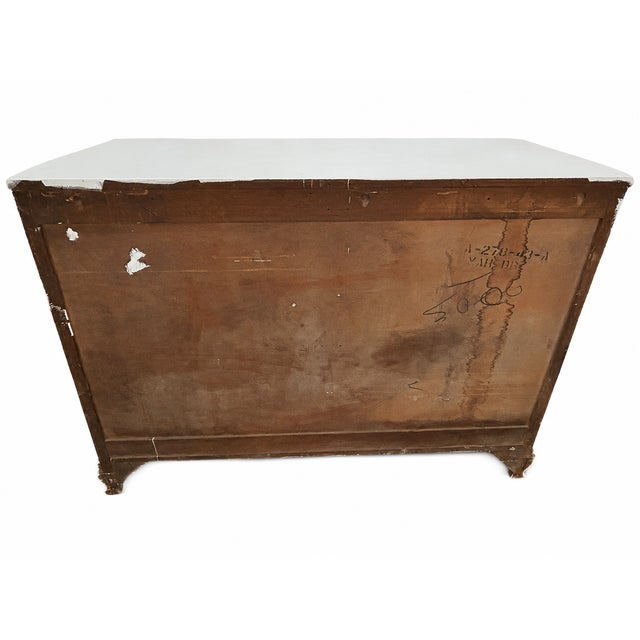 Vintage Bookmatched Flame Mahogany 3-Drawer Dresser in White With Carved Details For Sale - Image 4 of 6