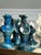 Chinese Stone Chess Set on Brass Framed and Footed Board in Blue and White, 1960s For Sale - Image 9 of 15