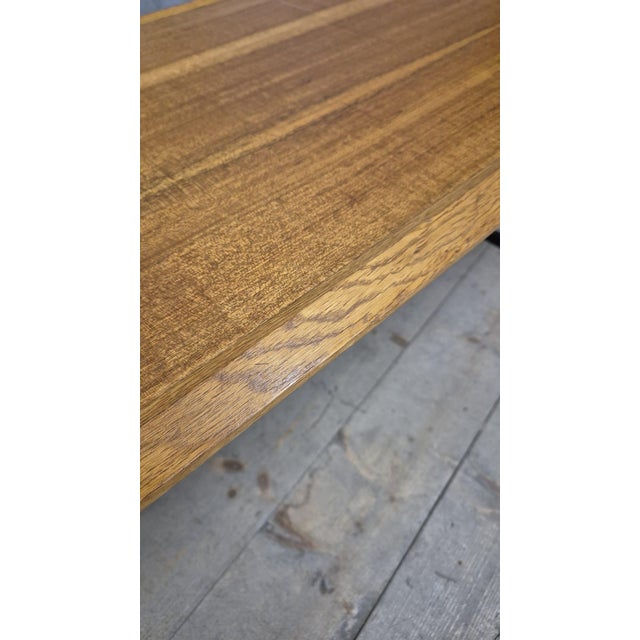 Wood Vintage Rectangular Coffee Table with Wooden Top and Black Metal Base, 1960s For Sale - Image 7 of 11