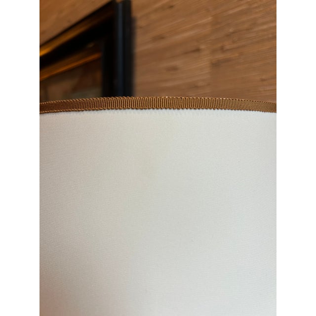Super Silk Off White Suede Lampshade For Sale - Image 4 of 5