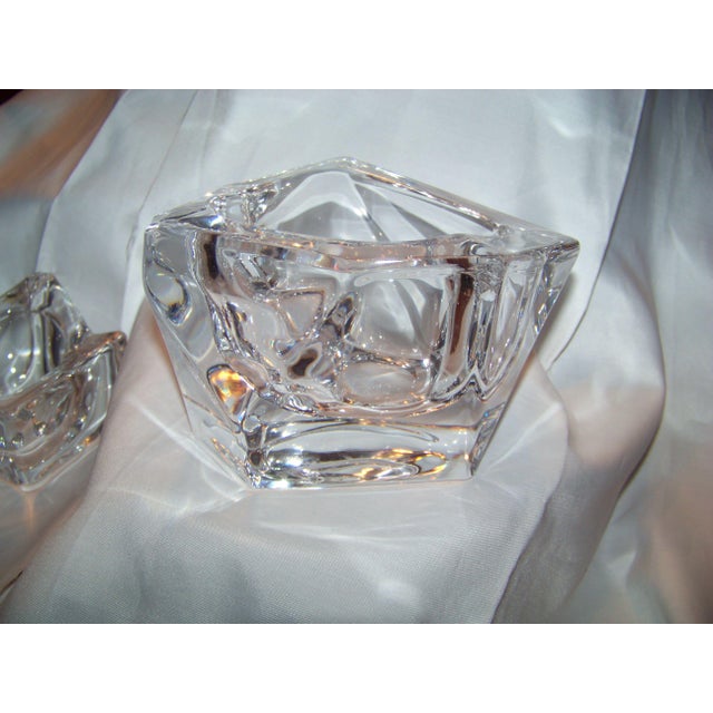 Vintage Signed Daum France Crystal Sculpture Trinket Holder or Display Piece (ashtray) Approx 5 1/2 x 4 1/2 & 3" D Paper...