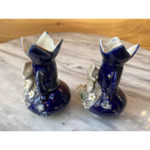 Mid 19th Century Mid 19th Century Old Paris Cobalt Vases- a Pair For Sale - Image 5 of 7