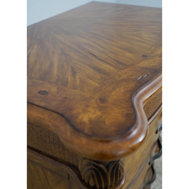 Schnadig Stately Wood & Rattan Bedside Table For Sale - Image 9 of 17