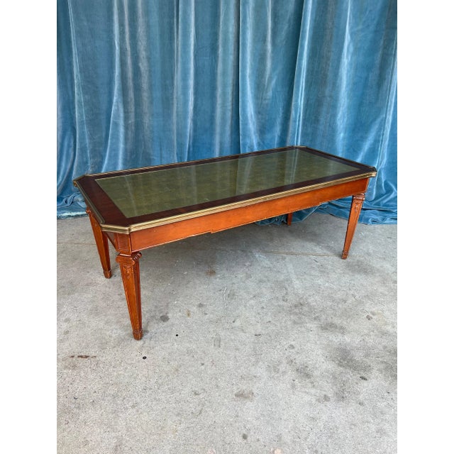 Neoclassical Style Mahogany Coffee Table With Gold Leaf Top For Sale - Image 13 of 13