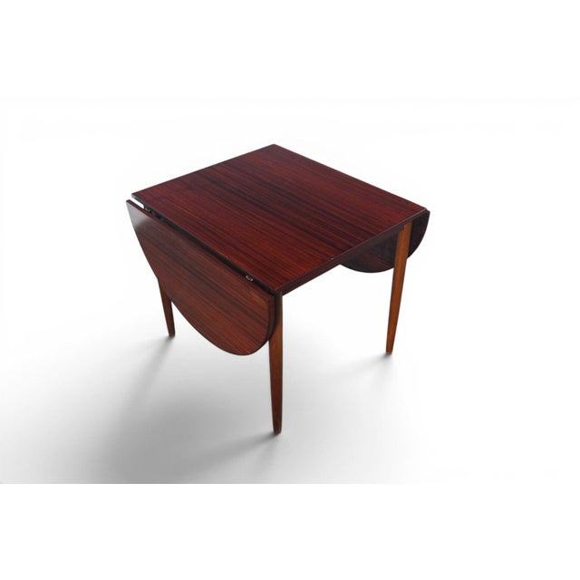 Mid 20th Century Danish Modern Rosewood Drop Leaf Dining Table, 1960s For Sale - Image 5 of 10