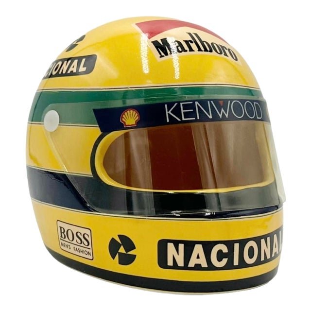 Vintage McLaren Ayrton Senna Helmet Ashtray Ceramic Car Racing Formula 1 F1 For Sale