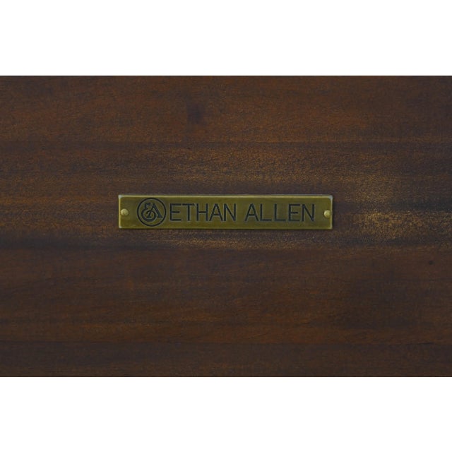 Ethan Allen Regency Style 6 Inlaid Mahogany Beveled Mirror For Sale - Image 11 of 12