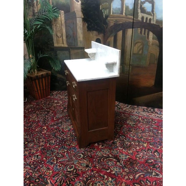 Antique Victorian Washstand Cabinet, Marble Top For Sale - Image 13 of 13