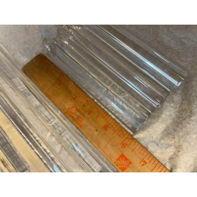 Vintage Mid-Century Modern Italian Murano Glass Triedi Venini Chandelier in Silver Chrome For Sale - Image 12 of 12