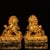 Asian Pair of Gilt Bronze Guardian Lions – 7.9" Foo Dogs on Dragon Relief Bases With Xuande Mark For Sale - Image 3 of 9