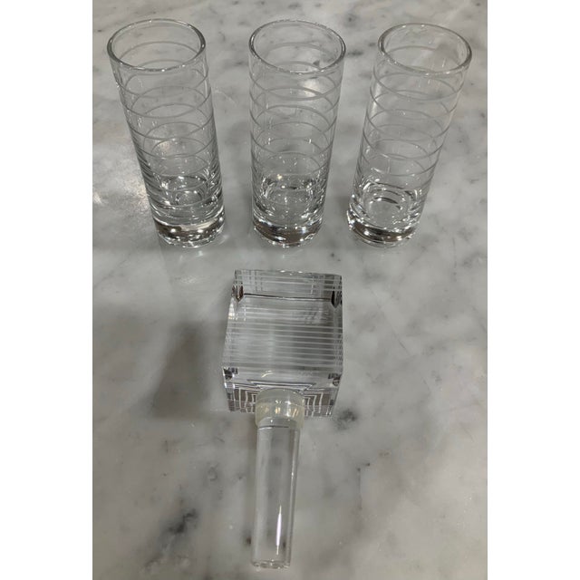Early 21st Century Vintage Barware - 2 Vera Wang Crystal Bottle Stoppers & 6 Crystal Shot Glasses - Palm Beach Regency, Bar Cart Glam & Grandmillennial - See Pics! For Sale - Image 5 of 9