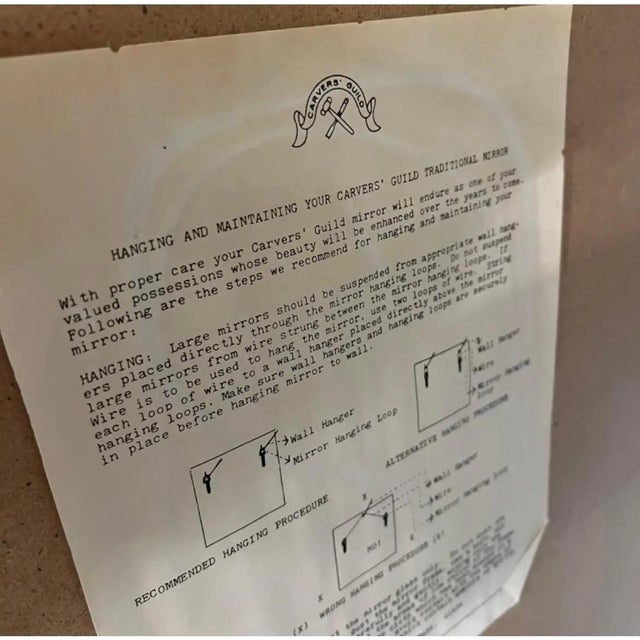 Vintage Carvers Guild Wall Mirror For Sale In Chicago - Image 6 of 7