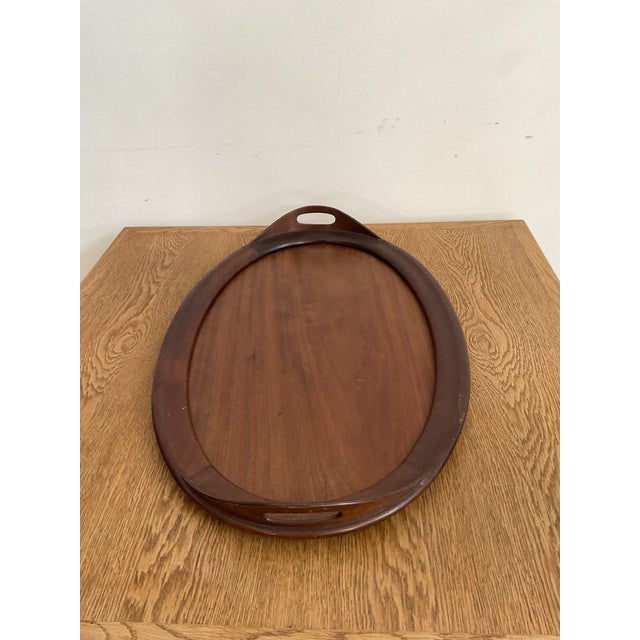 Vintage Modern Long Mahagony Hostess Tray For Sale - Image 11 of 16